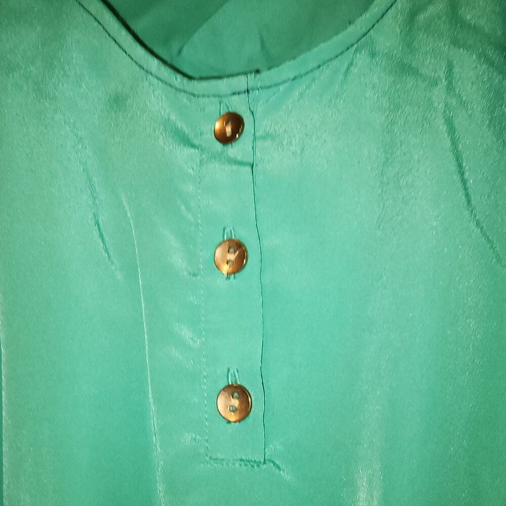 CLEARANCE - EUC Women's XL teal Merona shift colorblock dress - Picture 2 of 16